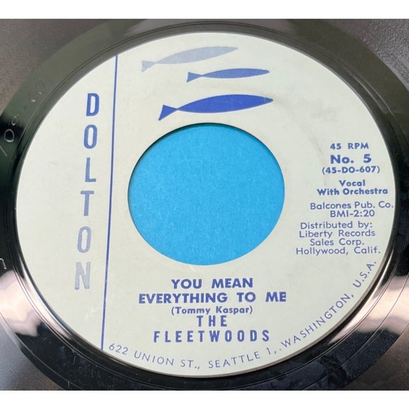 The Fleetwoods Mr Blue / You Mean Everything to Me 45 Pop Dolton - Picture 2 of 4
